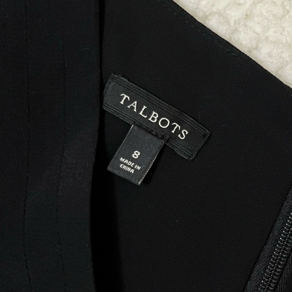 Talbots Womens V Neck Black Midi Dress Size 8 - Picture 4 of 5